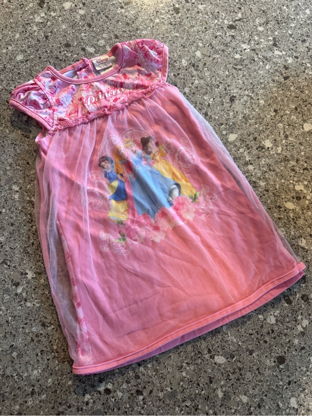 Disney Princess Pink Tulle Dress 2T Cinderella Belle Aurora Snow White